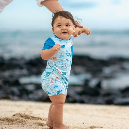 Reef Rascals Shortie Bamboo Romper: 6-12M