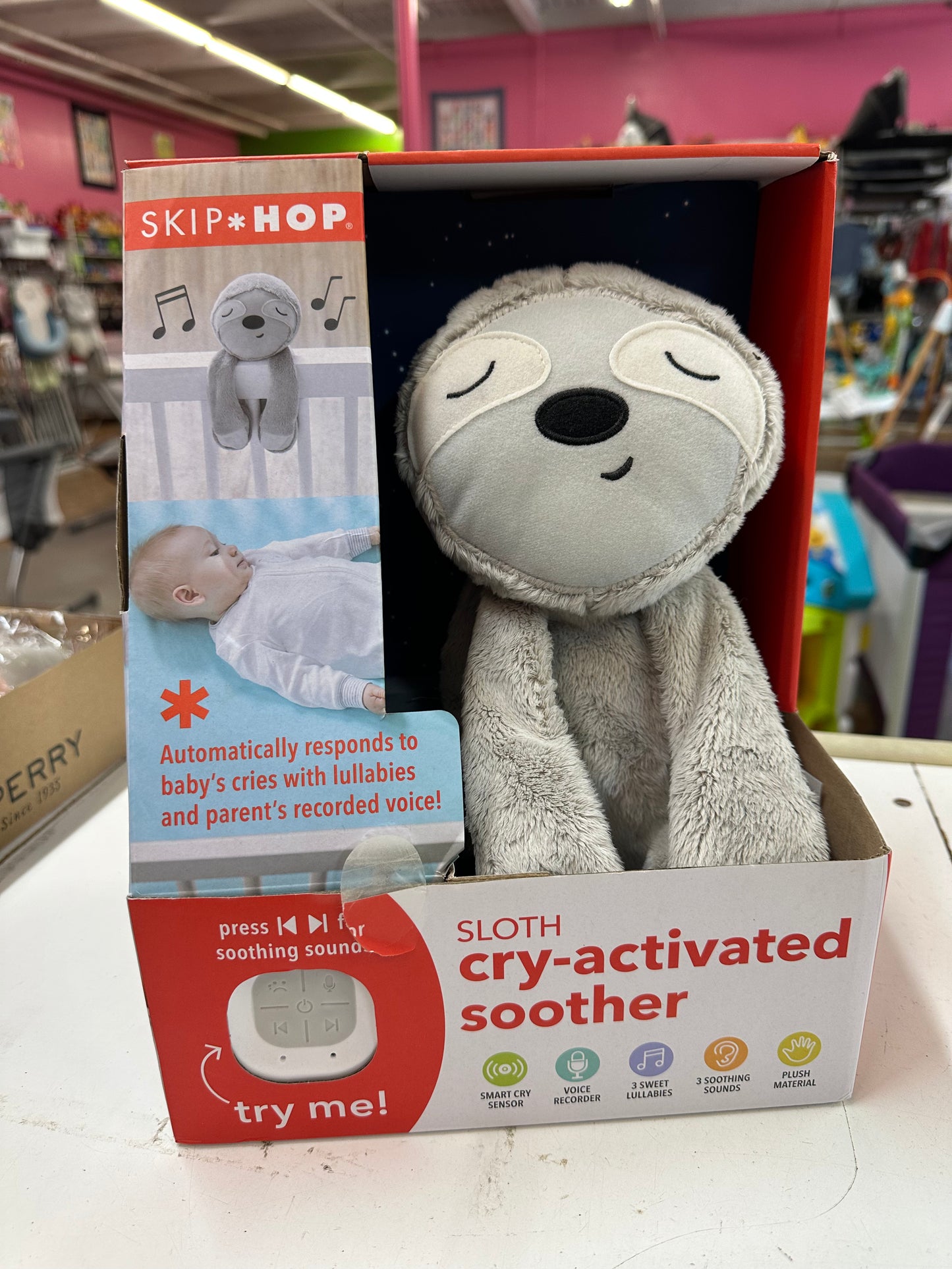 New Skip Hop Sloth Cry Activated Soother