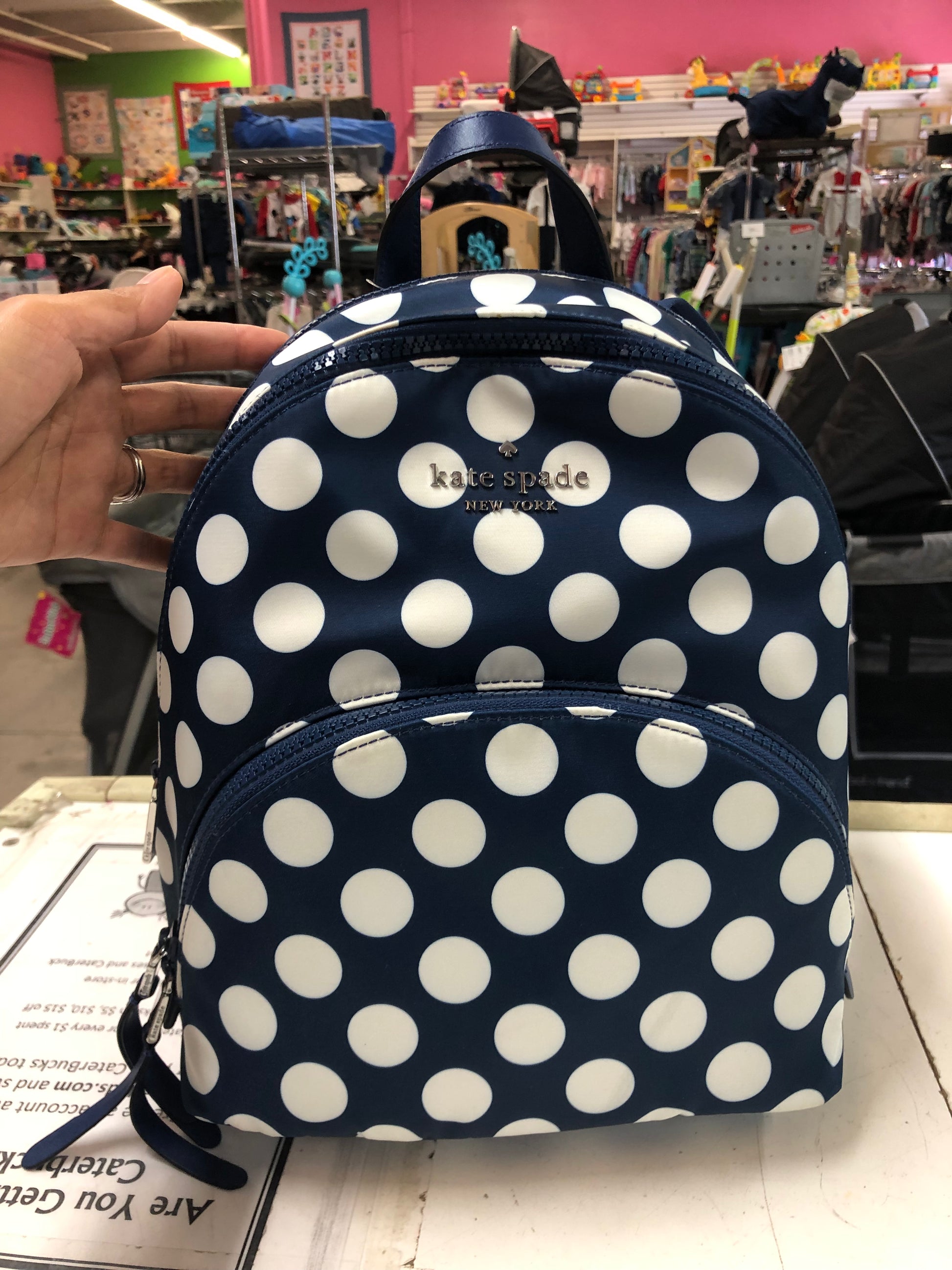 Kate spade blue polka dot purse hotsell