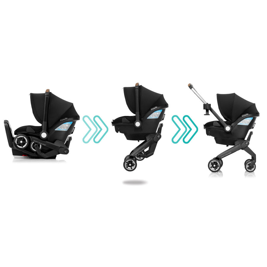 New Evenflo Shyft DualRide Infant Car Seat Stroller Combo with Carryall Storage