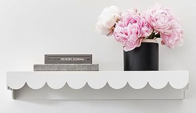 New Pottery Barn Teen Scalloped Shelf, White