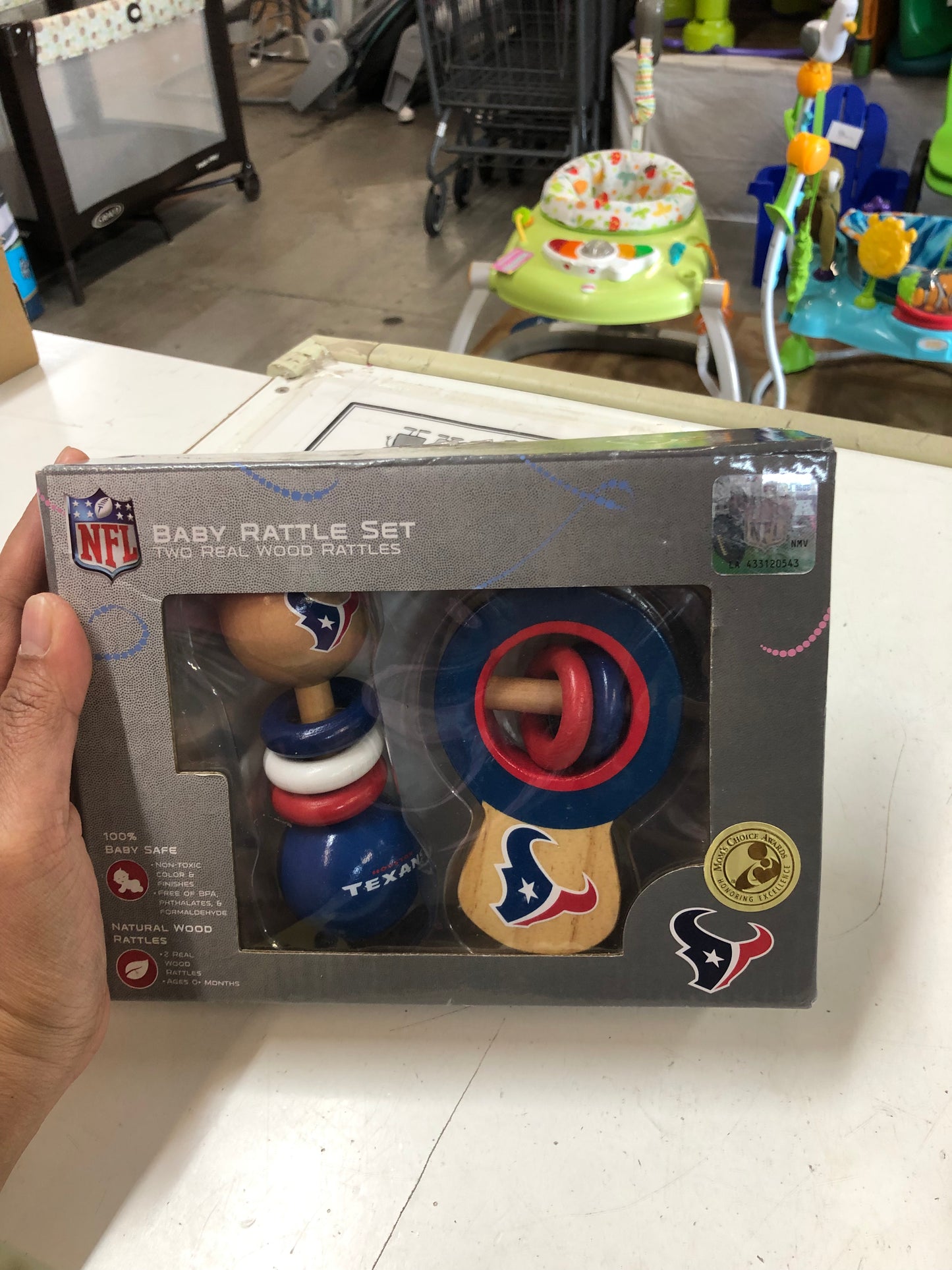 New NFL Texans Baby Rattle Set